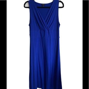 Talbots SZ L Blue Sleeveless Stretch Rayon Drees